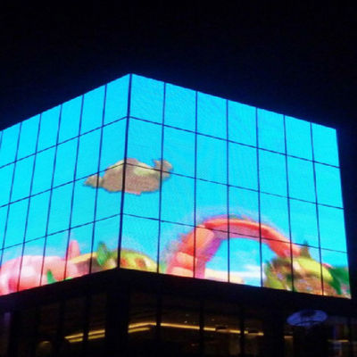 شاشة LED عالية السطوع 1000 × 1000 ، شاشة LED شفافة خارجية P25 SMD