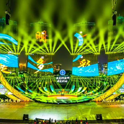 P31.25 DIP RGB خزانة شاشة LED خارجية مقاومة للغبار بدقة 32 × 32